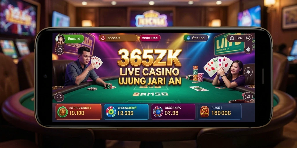 Tampilan menarik dari permainan Live Casino di 365ZK.