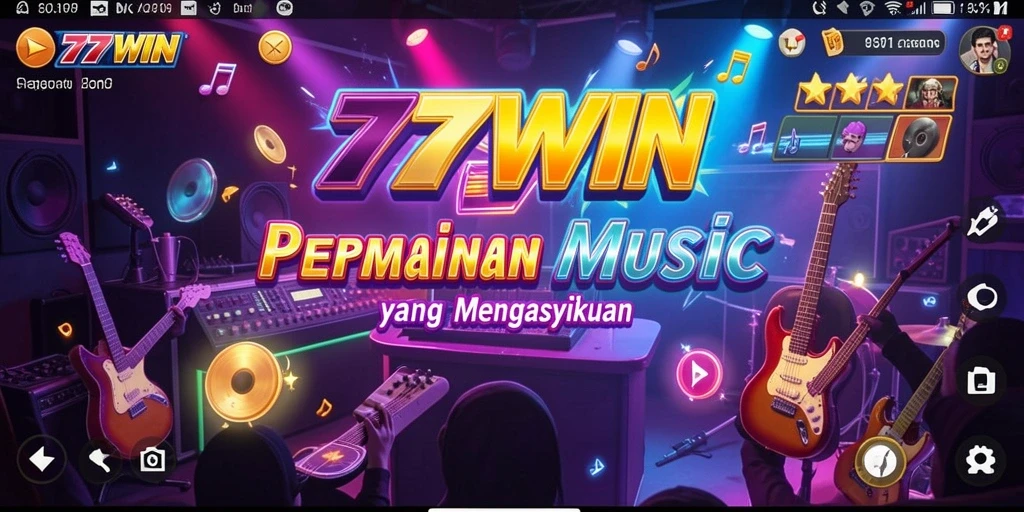 Tampilan gameplay <strong>777WIN</strong> yang menarik dengan irama musik.
