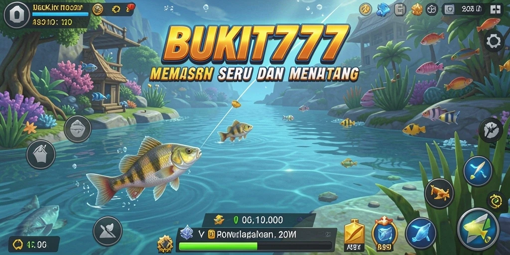 Tampilan gameplay BUKIT777 dengan aksi memancing yang seru.
