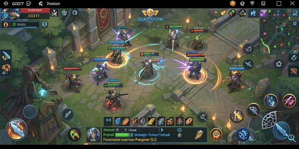 Tampilan menarik dari gameplay strategi di GOD77.