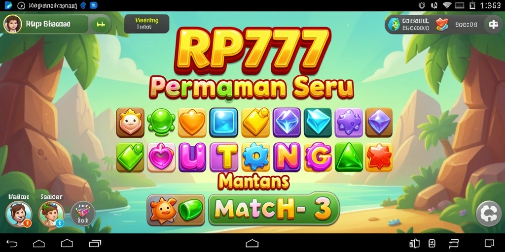 Screenshot gameplay RP777 menampilkan aksi seru Match-3 yang menantang.