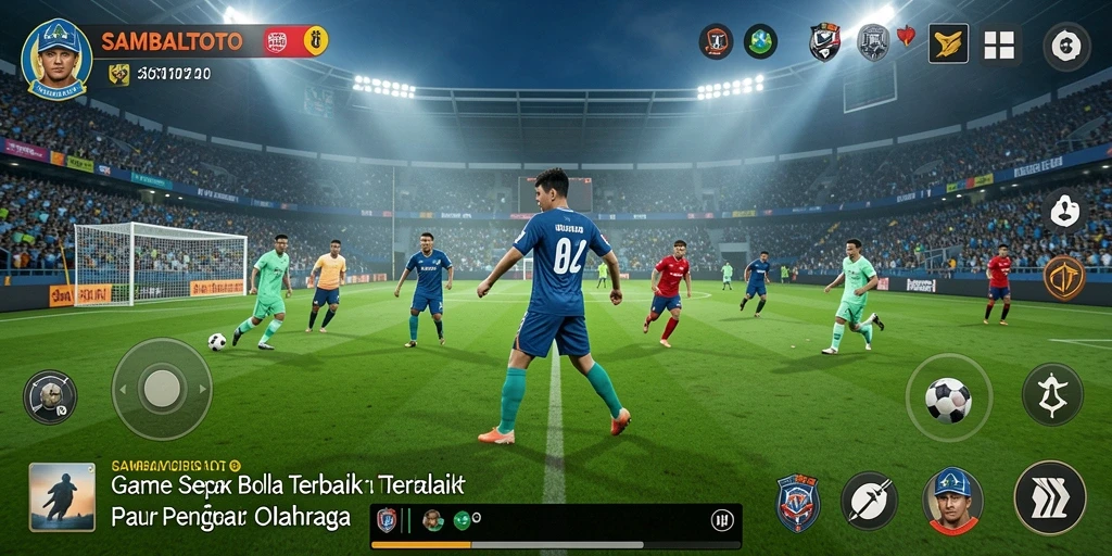 Gambaran gameplay seru dalam SAMBALTOTO dengan aksi sepak bola yang mendebarkan.
